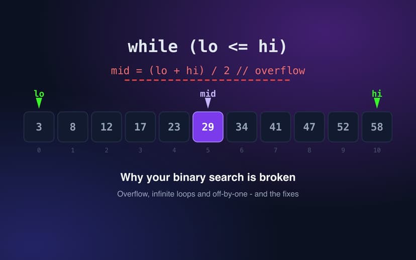 Why Your Binary Search Is Broken - The Three Bugs Almost Everyone Writes